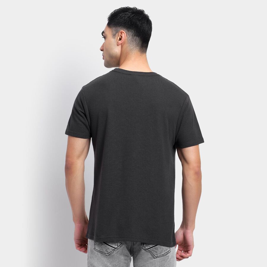 Men's Round Neck Half Sleeves T-Shirt , Dark Grey, large image number null